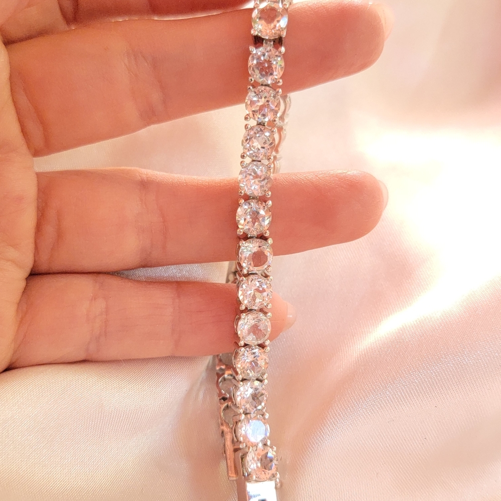 Big Crystal Tennis Bracelet 925